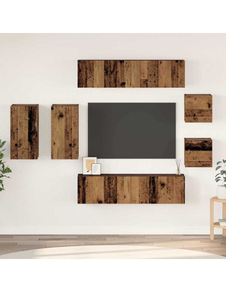 Set mobile TV 8 pcs Legno vecchio 30.5 x 30 x 60 cm