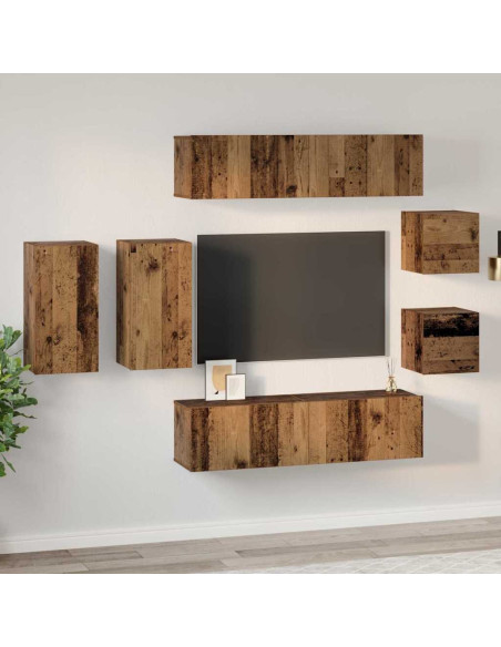 Set mobile TV 8 pcs Legno vecchio 30.5 x 30 x 60 cm