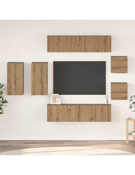 Set mobile TV 8 pcs rovere artigianale 30.5 x 30 x 60 cm