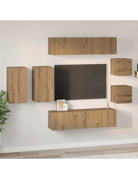 Set mobile TV 8 pcs rovere artigianale 30.5 x 30 x 60 cm