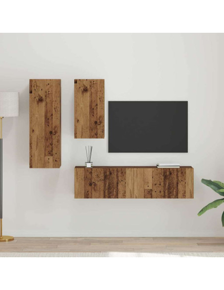 Set mobile TV 4 pcs Legno vecchio 30.5 x 30 x 90 cm