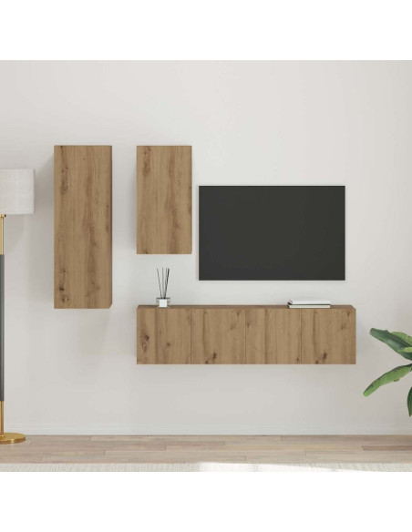 Set mobile TV 4 pcs rovere artigianale 30.5 x 30 x 90 cm