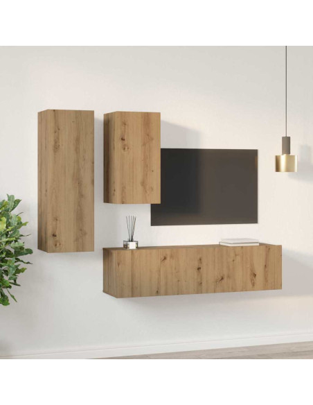 Set mobile TV 4 pcs rovere artigianale 30.5 x 30 x 90 cm