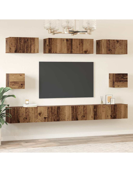 Set di mobili TV 8 pcs Legno vecchio Media 30.5 x 30 x 30 cm