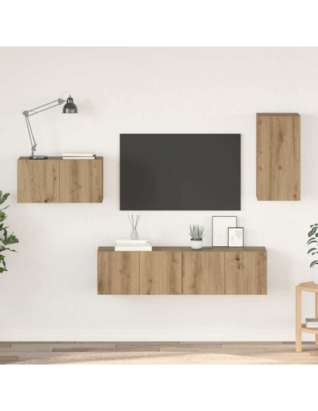 Set mobile TV 4 pcs rovere artigianale 30.5 x 30 x 60 cm