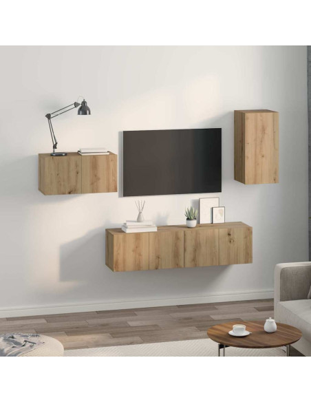 Set mobile TV 4 pcs rovere artigianale 30.5 x 30 x 60 cm