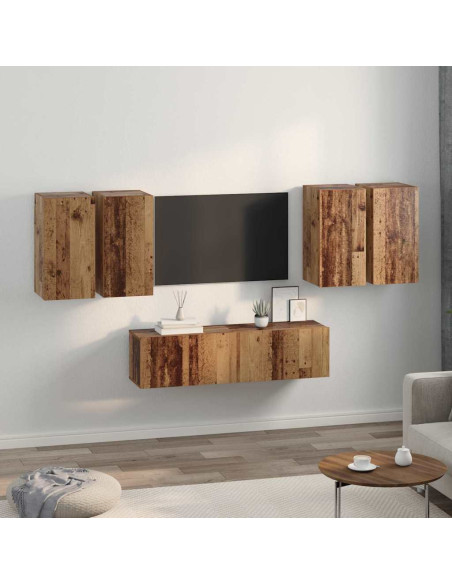 Set mobile TV 6 pcs Legno vecchio 60 x 30 x 30 cm