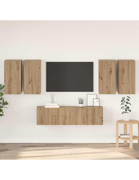 Set mobile TV 6 pcs rovere artigianale 60 x 30 x 30 cm