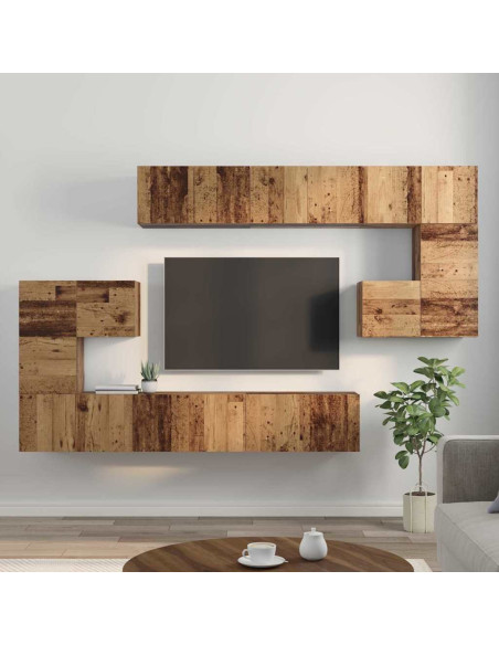 Set mobile TV 10 pcs Legno vecchio Legno multistrato