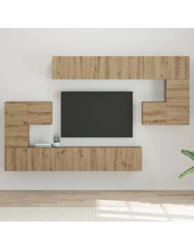 Set mobile TV 10 pcs Rovere artigianale Legno multistrato