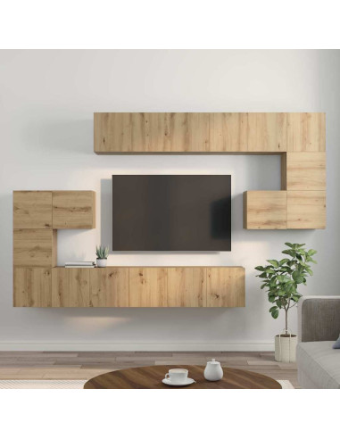 Set mobile TV 10 pcs Rovere artigianale Legno multistrato