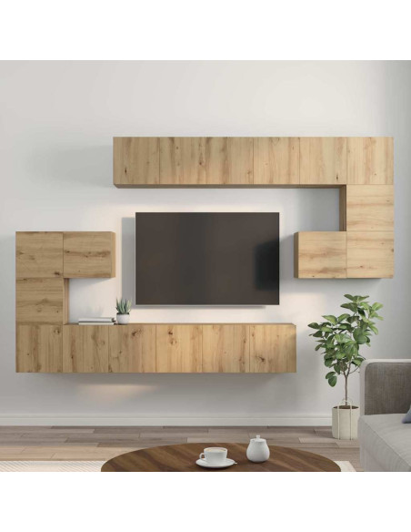 Set mobile TV 10 pcs Rovere artigianale Legno multistrato