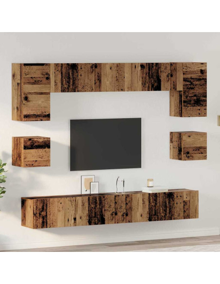Set mobile TV 8 pcs Legno vecchio 100 x 30 x 30 cm