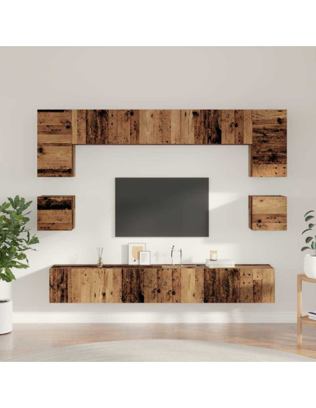 Set mobile TV 8 pcs Legno vecchio 100 x 30 x 30 cm