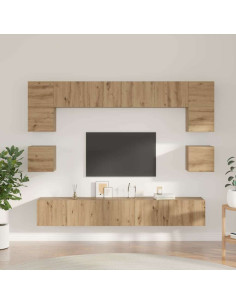 Set mobile TV 8 pcs Rovere artigianale Legno multistrato 2