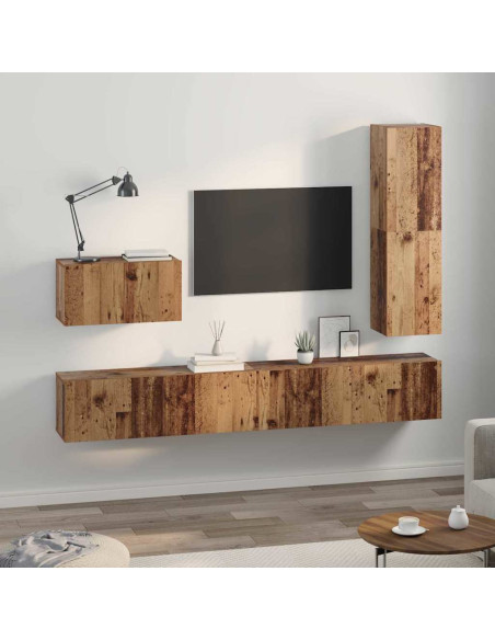 Set mobile TV 4 pcs Legno vecchio 30.5 x 30 x 110 cm