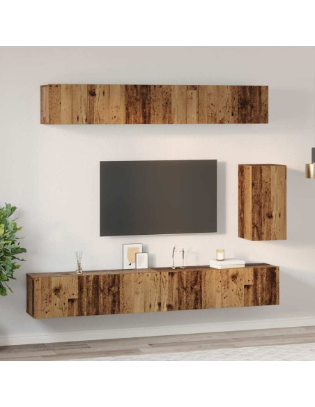 Mobile TV da Parete 3 pcs Legno vecchio Legno multistrato