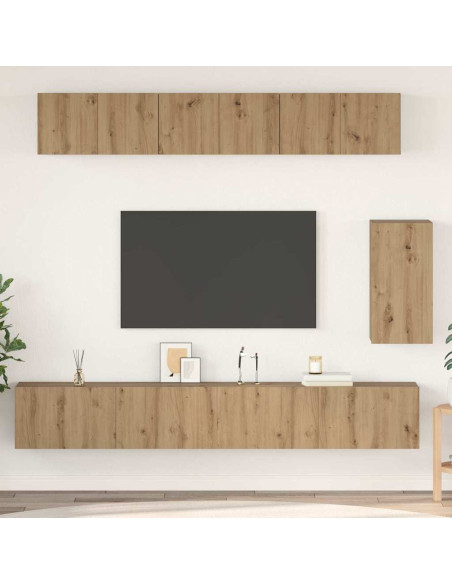 Set mobile TV 6 pcs rovere artigianale Media Legno multistrato