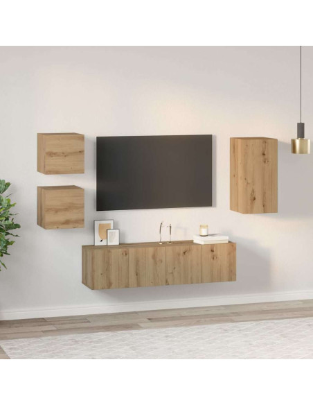 Set mobile TV 5 pcs rovere artigianale 30.5 x 30 x 60 cm