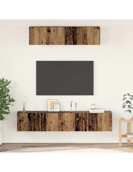 Set di mobili TV 4 pcs Legno vecchio Media Legno multistrato