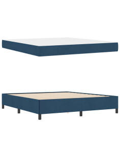 Letto a molle Blu 180 x 200 cm Tessuto