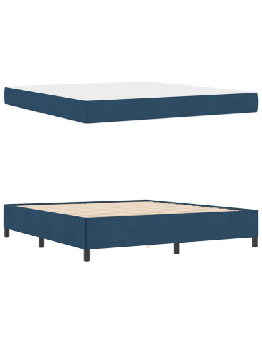 Letto a molle Blu 180 x 200 cm Tessuto
