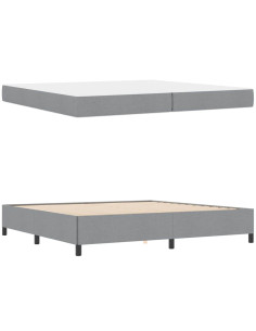 Letto a molle Grigio chiaro 200 x 200 cm Tessuto