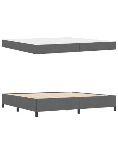 Letto a molle Grigio scuro 200 x 200 cm Tessuto
