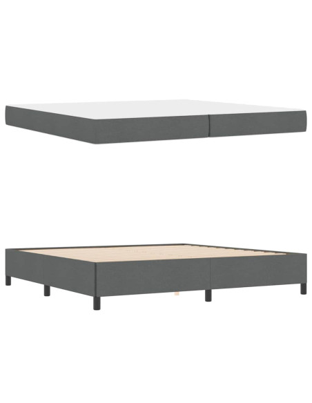 Letto a molle Grigio scuro 200 x 200 cm Tessuto
