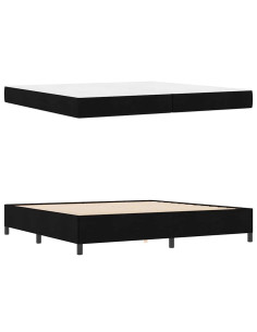 Letto a molle Nero 200 x 200 cm Tessuto
