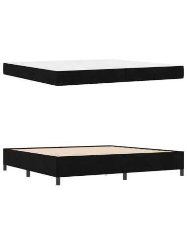 Letto a molle Nero 200 x 200 cm Tessuto
