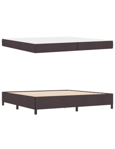 Letto a molle Marrone Scuro 200 x 200 cm Tessuto