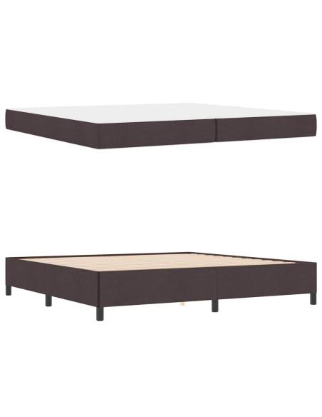 Letto a molle Marrone Scuro 200 x 200 cm Tessuto