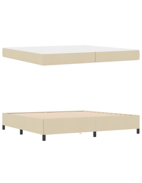 Letto a molle Crema 200 x 200 cm Tessuto