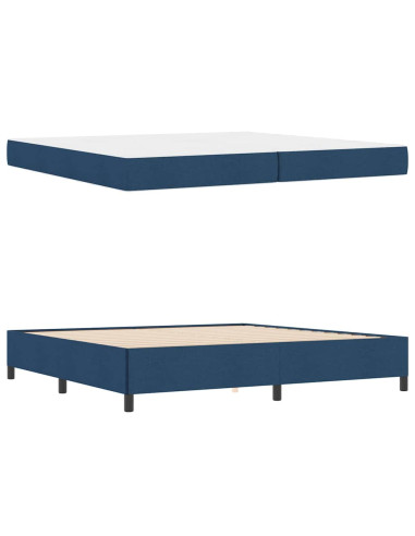 Letto a molle Blu 200 x 200 cm Tessuto