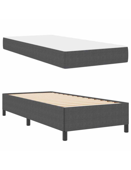 Struttura del letto Grigio scuro 80 x 200 cm Tessuto