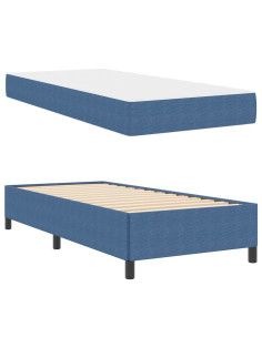 Struttura del letto con materasso Blu 80 x 200 cm Tessuto