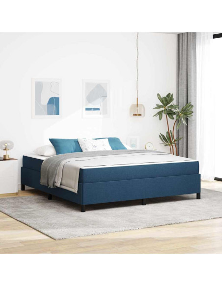 Letto a molle Blu 180 x 200 cm Tessuto