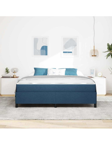 Letto a molle Blu 180 x 200 cm Tessuto