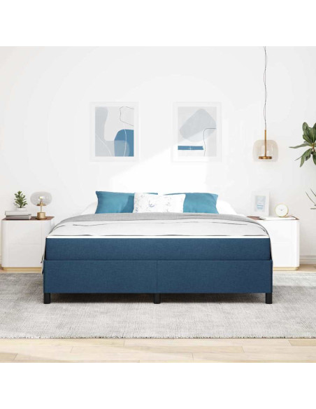Letto a molle Blu 180 x 200 cm Tessuto