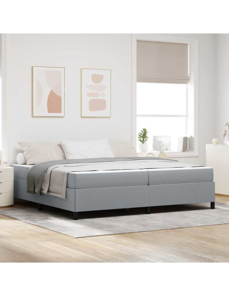 Letto a molle Grigio chiaro 200 x 200 cm Tessuto