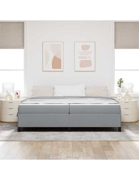 Letto a molle Grigio chiaro 200 x 200 cm Tessuto