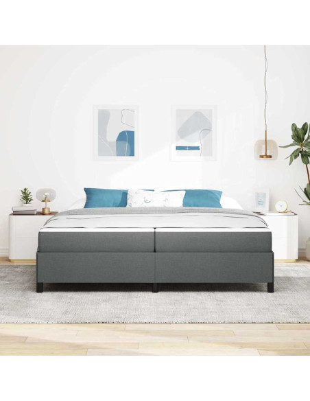 Letto a molle Grigio scuro 200 x 200 cm Tessuto