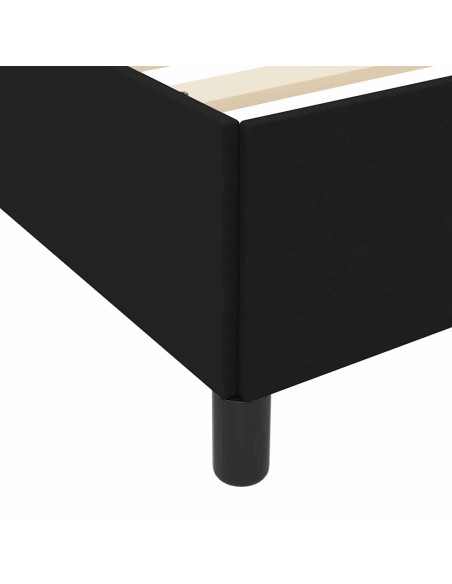 Letto a molle Nero 200 x 200 cm Tessuto, Legno ingegnerizzato