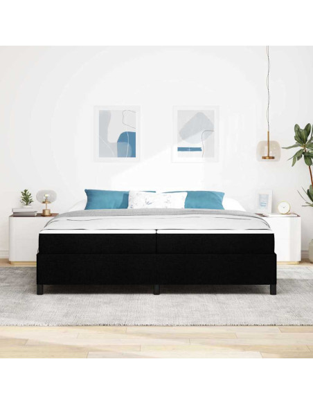 Letto a molle Nero 200 x 200 cm Tessuto