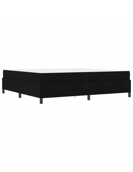 Letto a molle Nero 200 x 200 cm Tessuto, Legno ingegnerizzato
