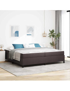 Letto a molle Marrone Scuro 200 x 200 cm Tessuto 2
