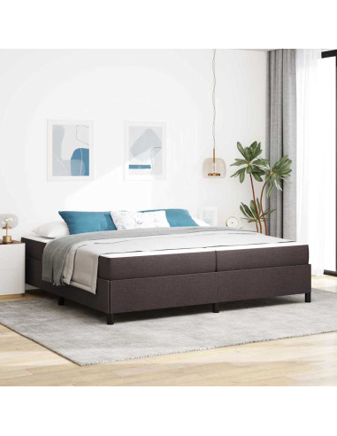 Letto a molle Marrone Scuro 200 x 200 cm Tessuto