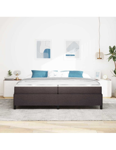 Letto a molle Marrone Scuro 200 x 200 cm Tessuto