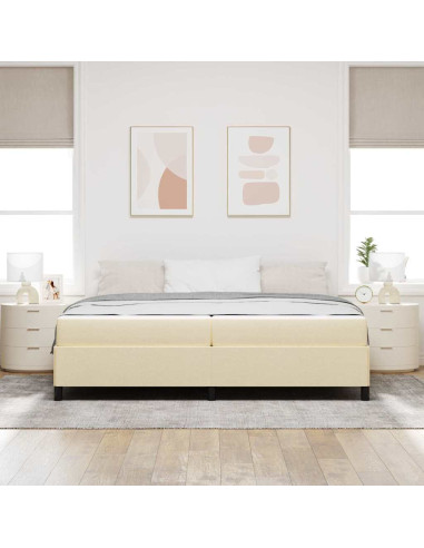 Letto a molle Crema 200 x 200 cm Tessuto